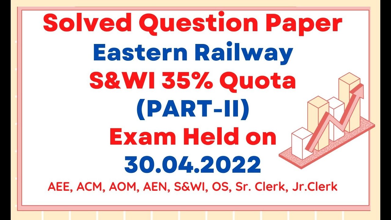 Solved Question Paper of S&WI LDCE 35%(Eastern Railway) Quota Exam held on 30.04.2022