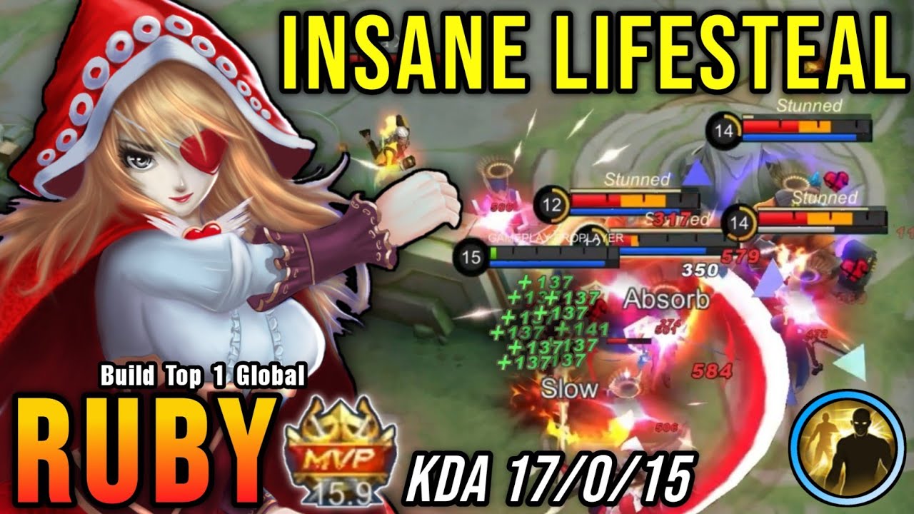 Offlane Monster!! Ruby Insane LifeSteal 100% IMMORTAL - Build Top 1 Global Ruby ~ MLBB