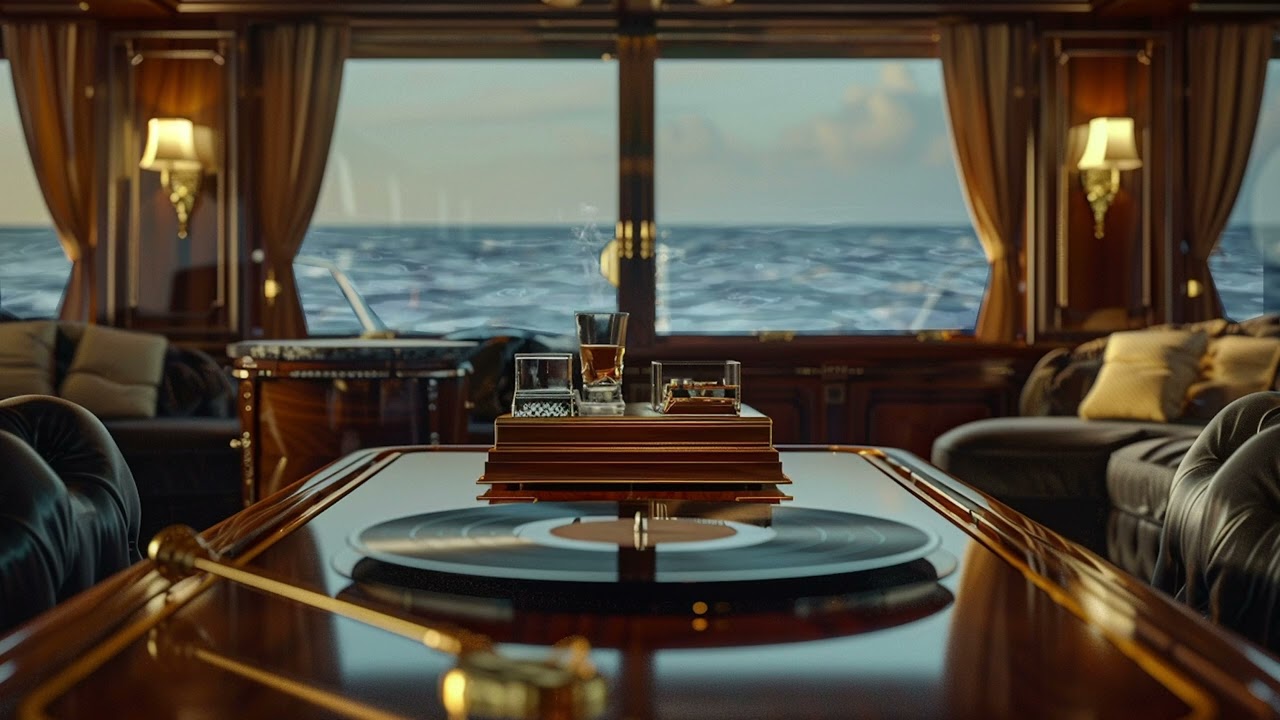 Jazz Cruise at Sea 🚢🎷 | Soft Waves, City Lights & Calm Night Mood