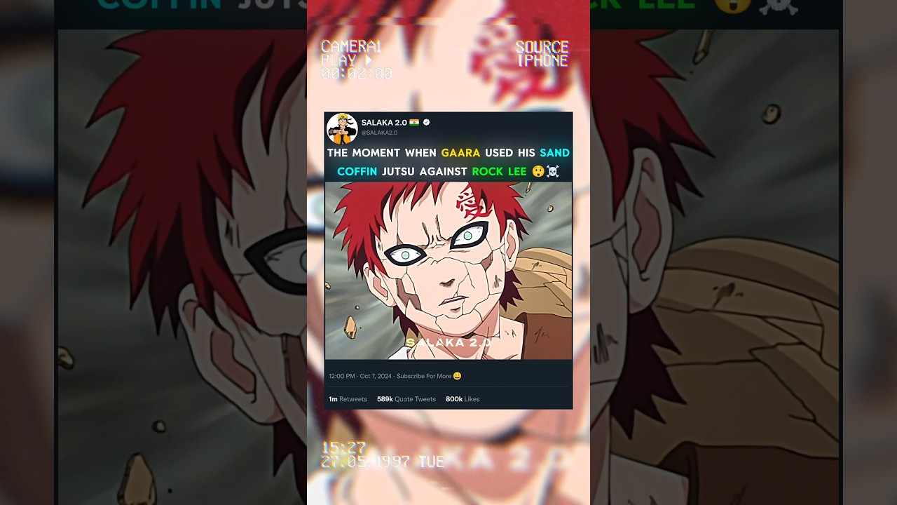 The Moment When Gaara Used His Sand Coffin Jutsu Against Rock Lee 😲☠️