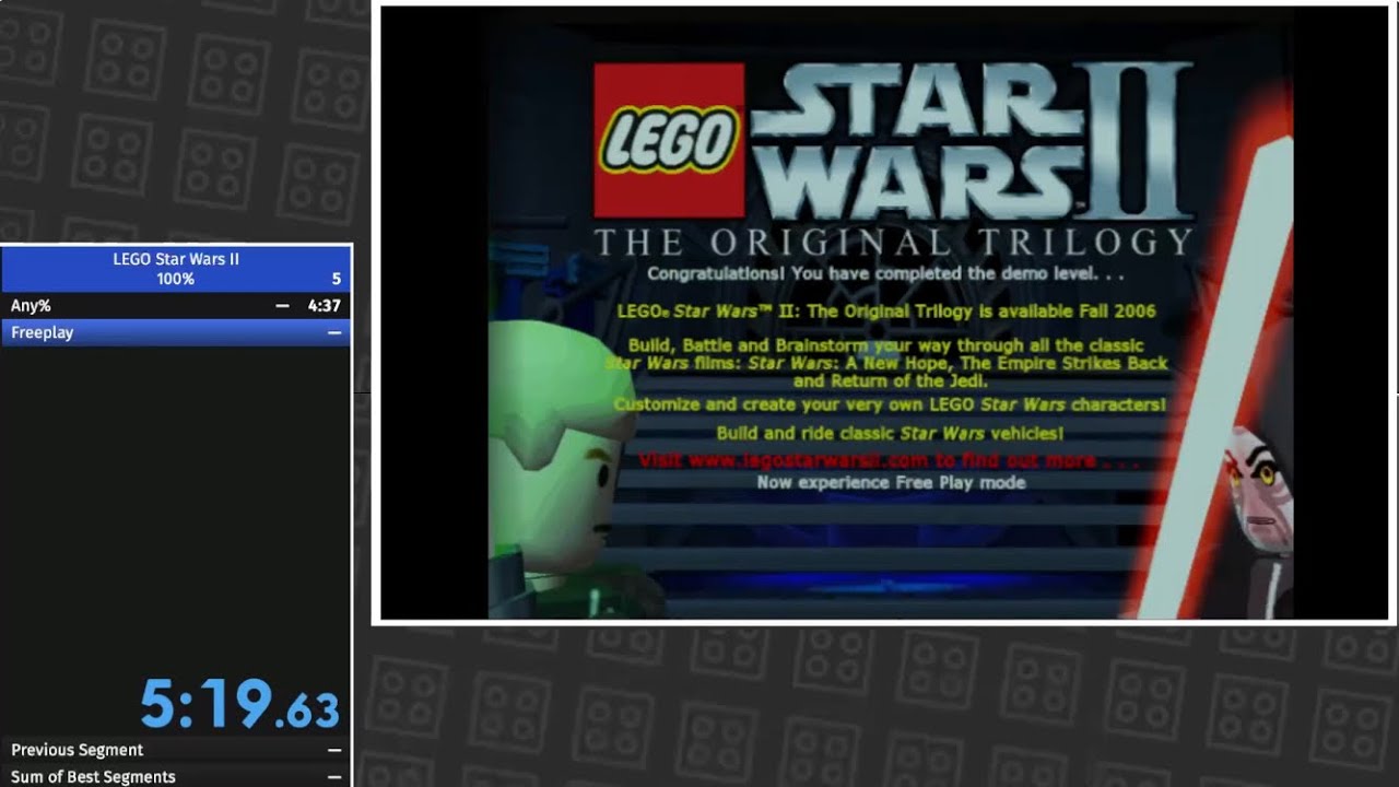 (WR) [First Ever] LEGO Star Wars II PS2 Demo Beaten Within The Time Limit! - 100%