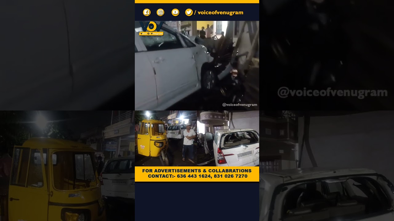 Midnight Accident in Sadashiv Nagar: Innova Rams into Shop, Crushes Vehicles