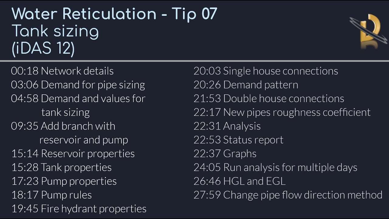 Water Reticulation - Tip 07 Tank Sizing