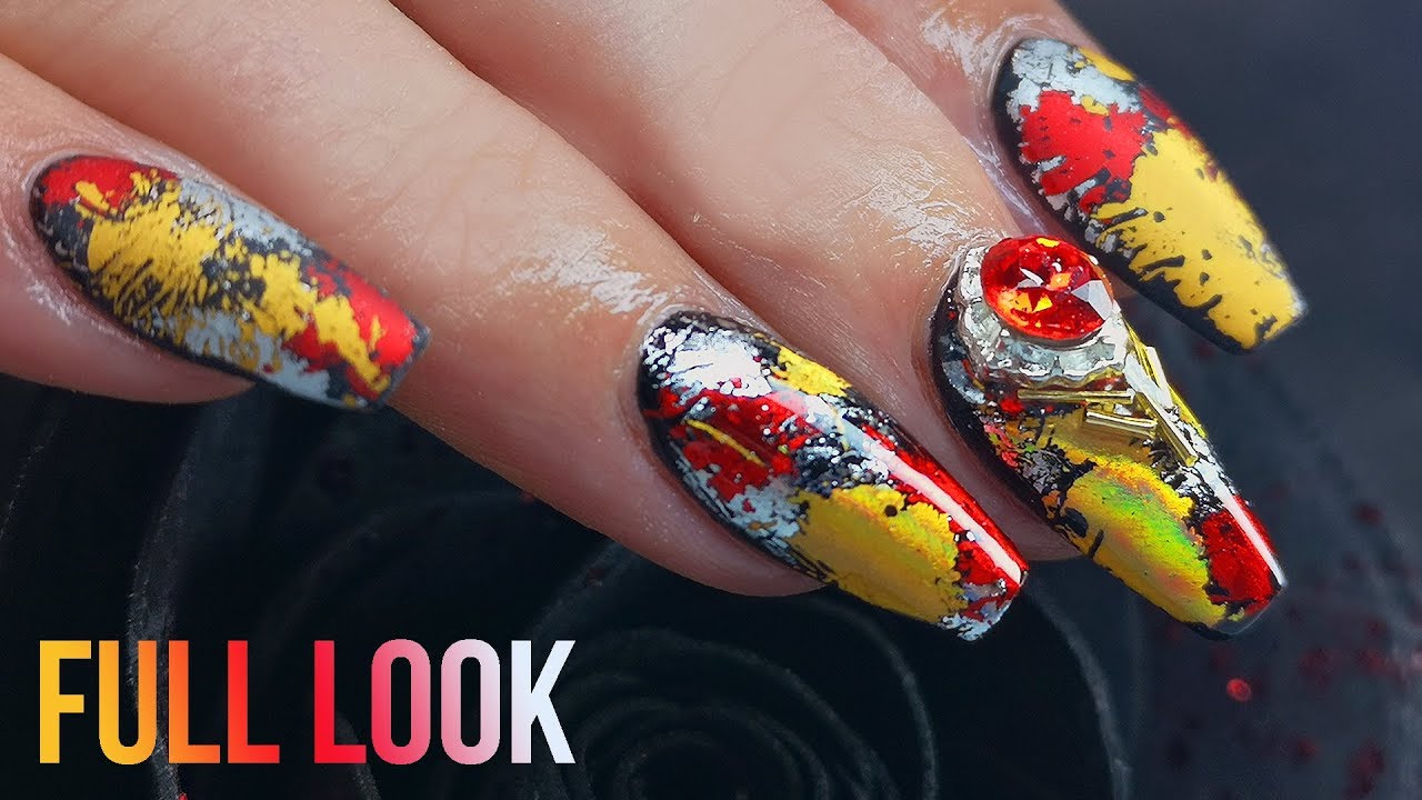 Salon Speed Full Look  - Transfer Foil Nail Art  - Matte and Holographic