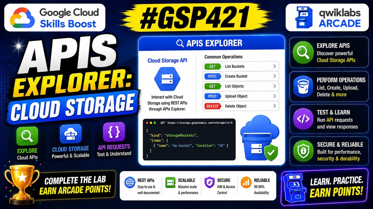 APIs Explorer: Cloud Storage  #GSP421 #qwiklabs #arcade