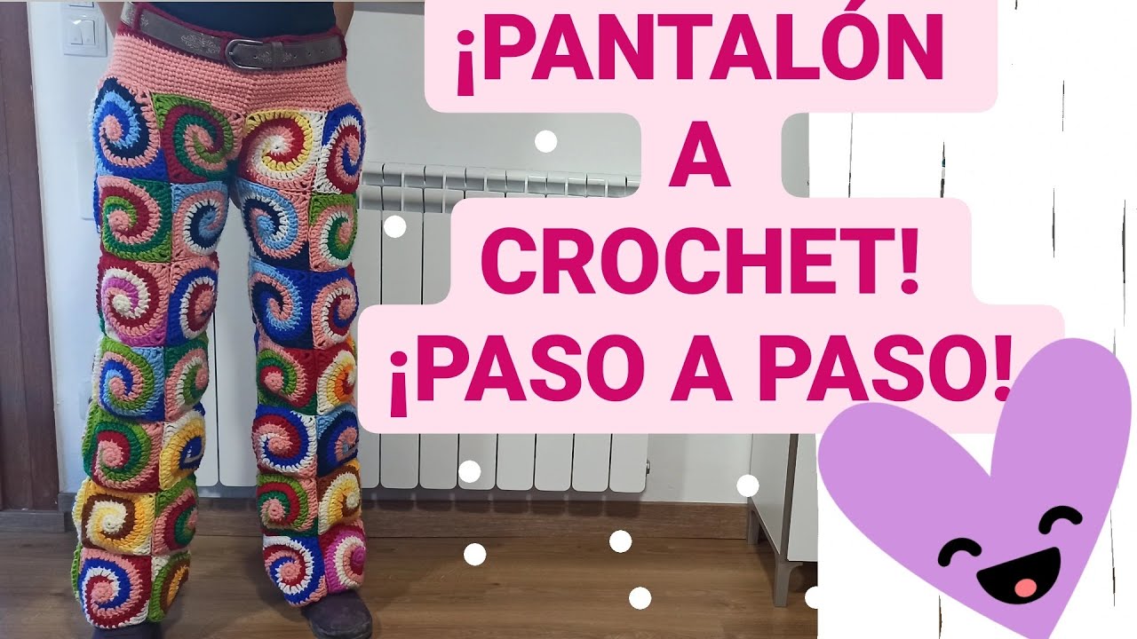👖¡Pantalones con Cuadrados en Espiral a Crochet Paso a Paso!