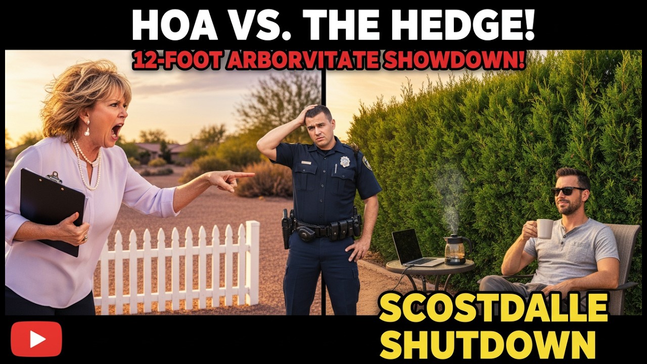 HOA Karen Forces Tiny Fence... Neighbor's 12ft Tree Wall Leaves Her Powerless!