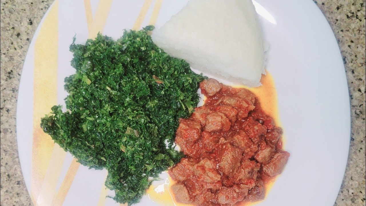 Cook With Me Delicious Sukuma Wiki/ Kales, Beef and Ugali