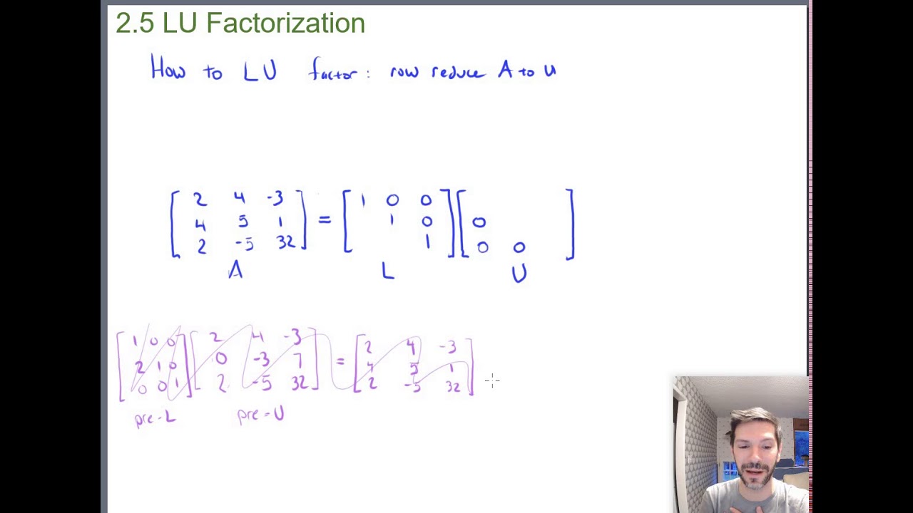 How to LU Factor a matrix (Math 204 Section 2.5 video 2)