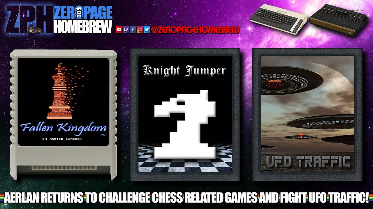 Fallen Kingdom (A8), Knight Jumper 2K (2600), UFO Traffic (WIP | 2600): Atari 2600 & 8-Bit Homebrew
