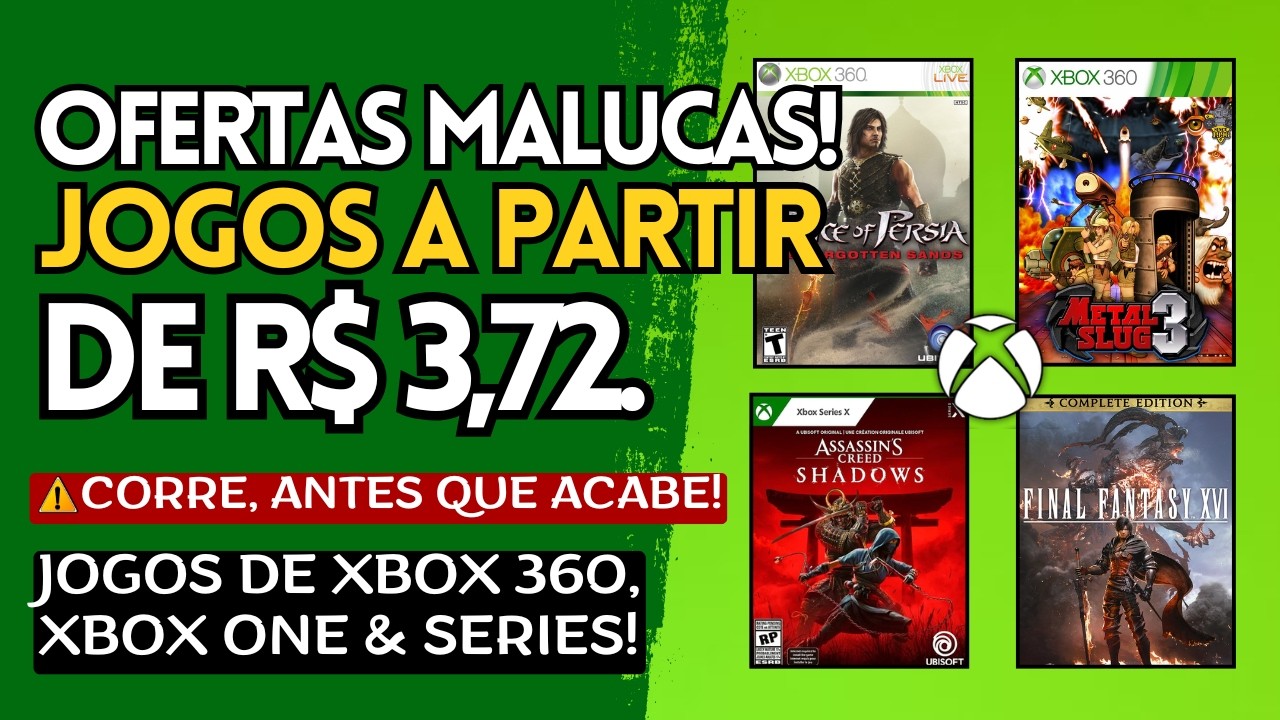 Ofertas MALUCAS e URGENTES de Jogos de XBOX 360, XBOX ONE e SERIES em PROMOÇÃO!