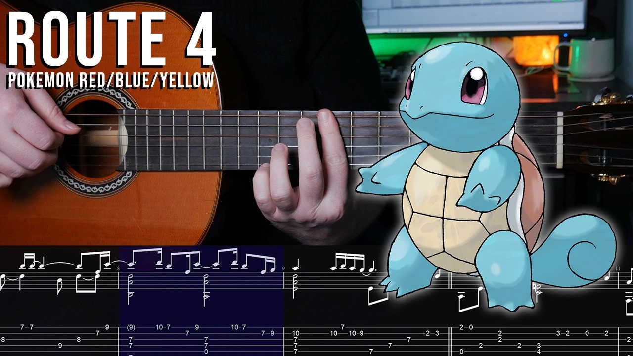 Route 4 - Pokemon Red/Blue/Yellow | Fingerstyle Guitar Tutorial + TAB