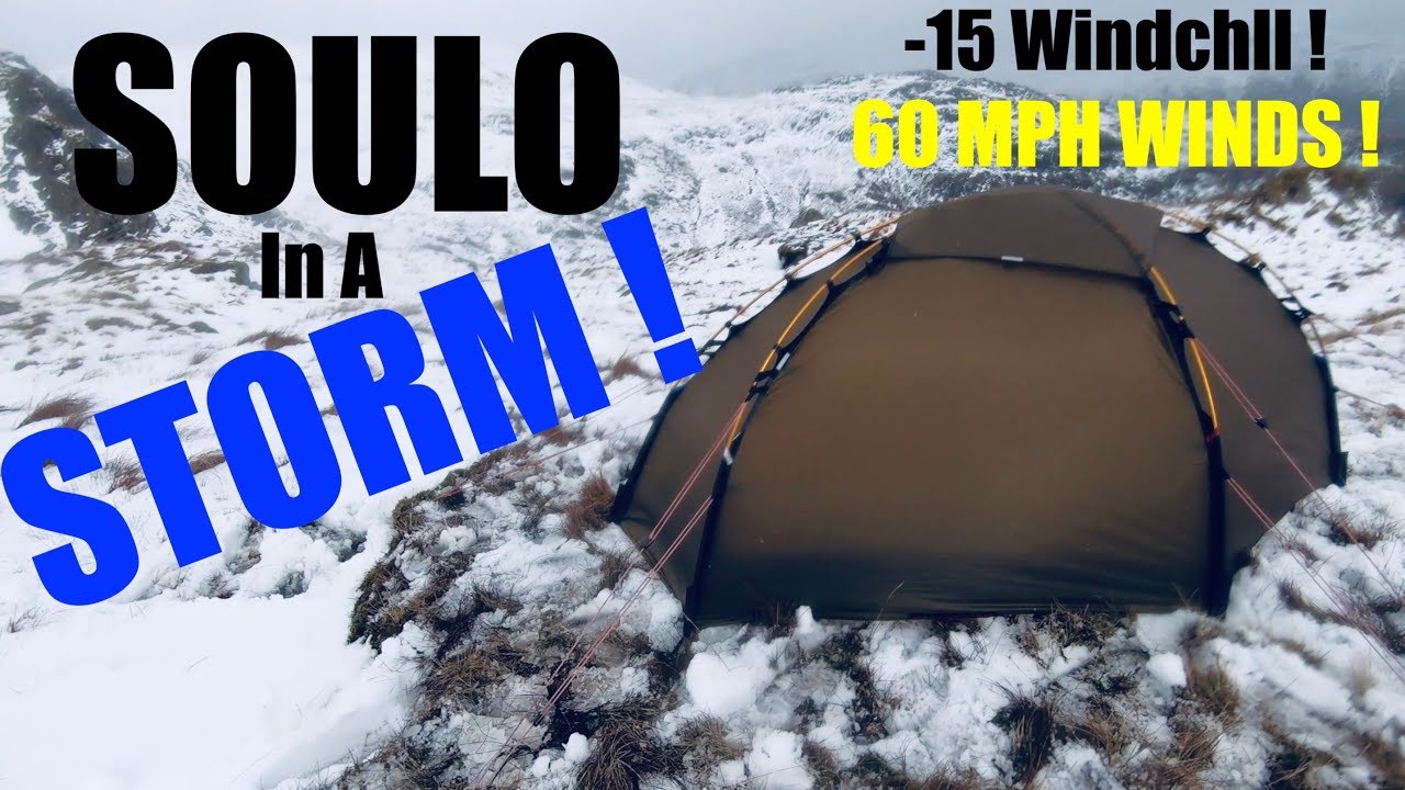 Hilleberg Soulo In A Winter Storm ! Solo UK Winter Wild Camping in the Mountains in Severe Weather