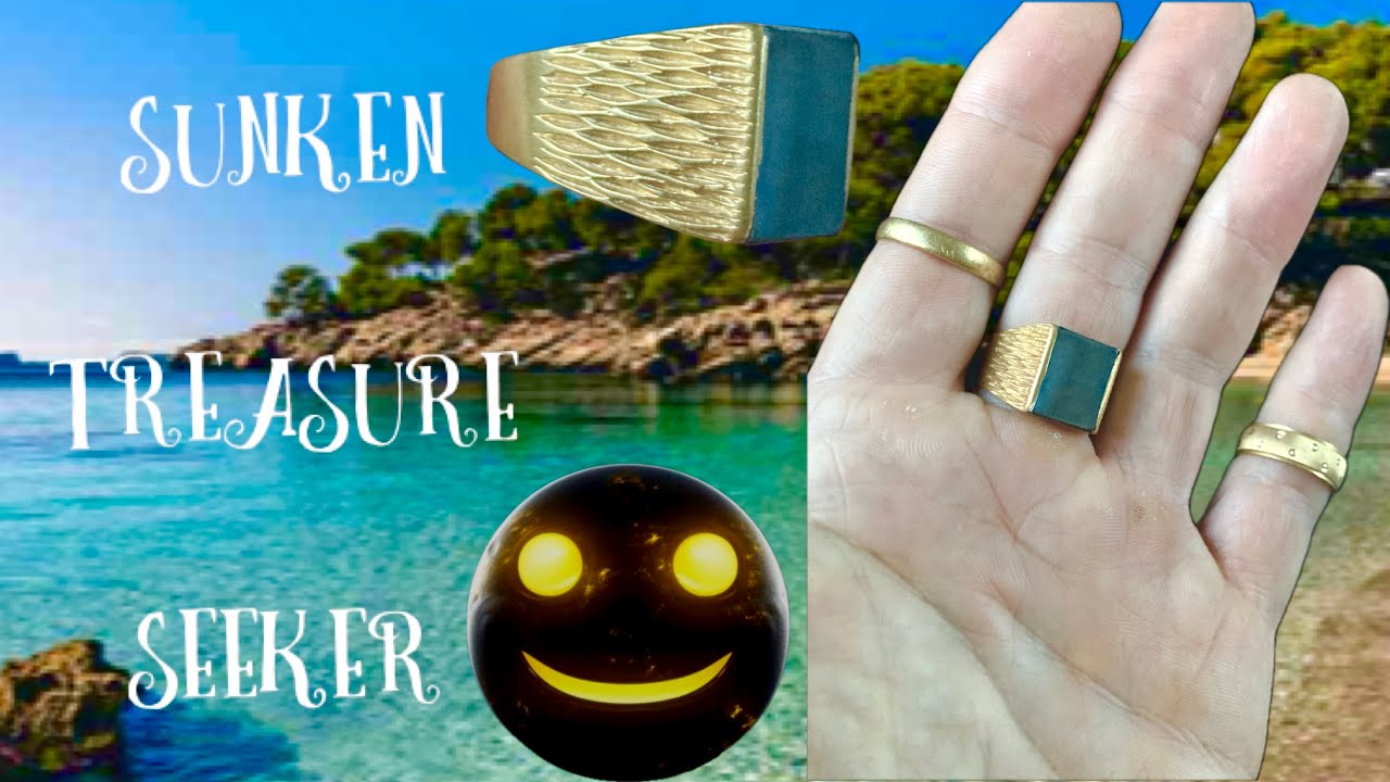 Underwater diving gold metal detecting! Giant black stone ring! 🤩🤩🤩!