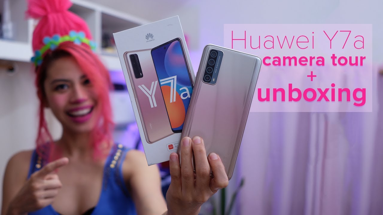 Huawei Y7A BLUSH GOLD camera tour + unboxing &&& HALLOWEEN GIVEAWAY