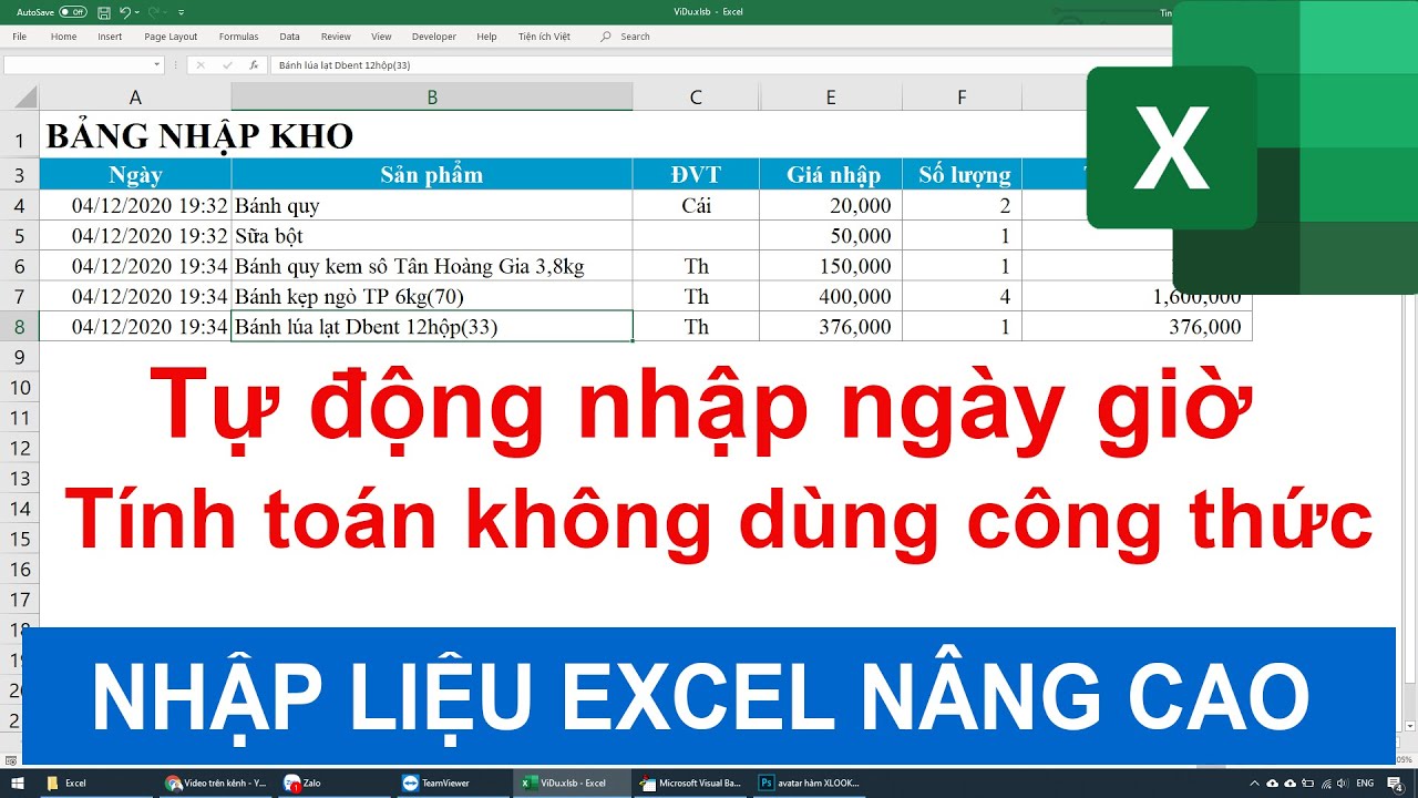 Nhập liệu Excel nâng cao: Tự động nhập ngày giờ, tính toán không dùng công thức - Chưa ai chỉ bạn