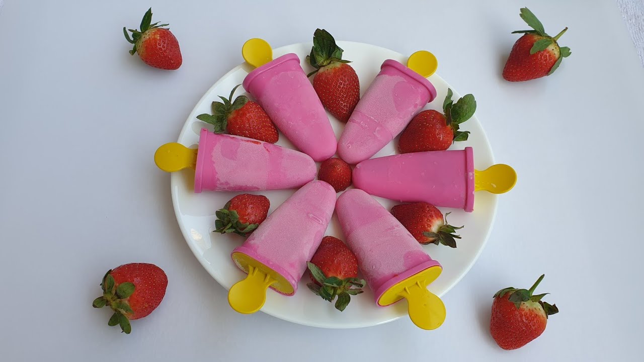 Homemade Strawberry Popsicle 🍓 | Strawberry recipes | kids recipes | Summer recipes