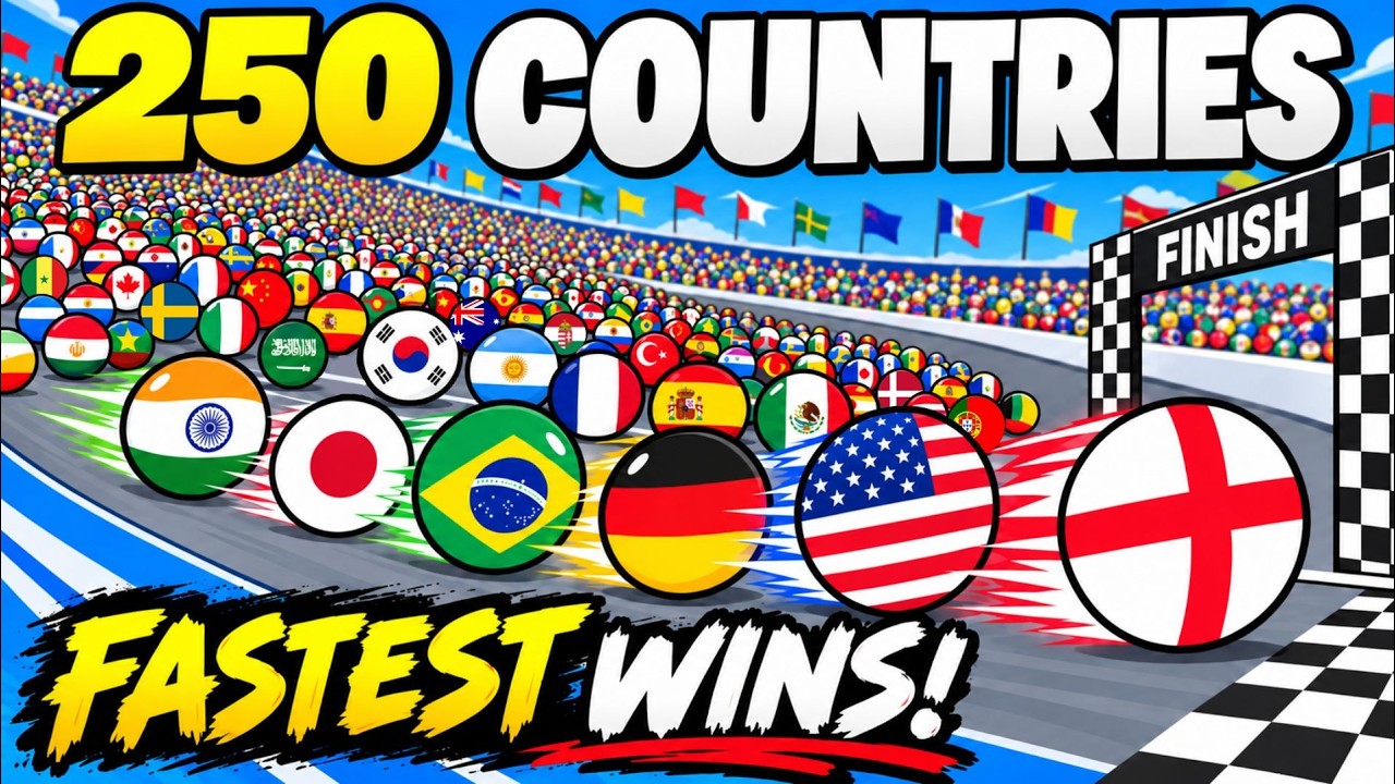 Huge 250 Countries Marble Race - Only 1 Winner!
