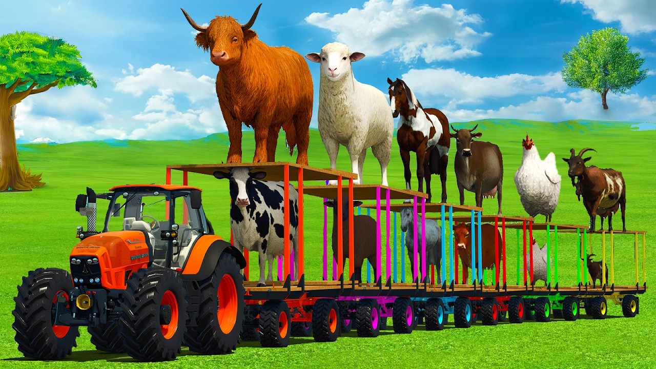 TRANSPORT SHEEPS, HORSES, GOATS, CHICKENS & COWS WITH DEUTZ TRACTORS - FS25