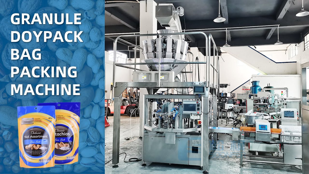 Automatic snacks cashew nuts potato chips zipper bag doypack packing machine manufacturer