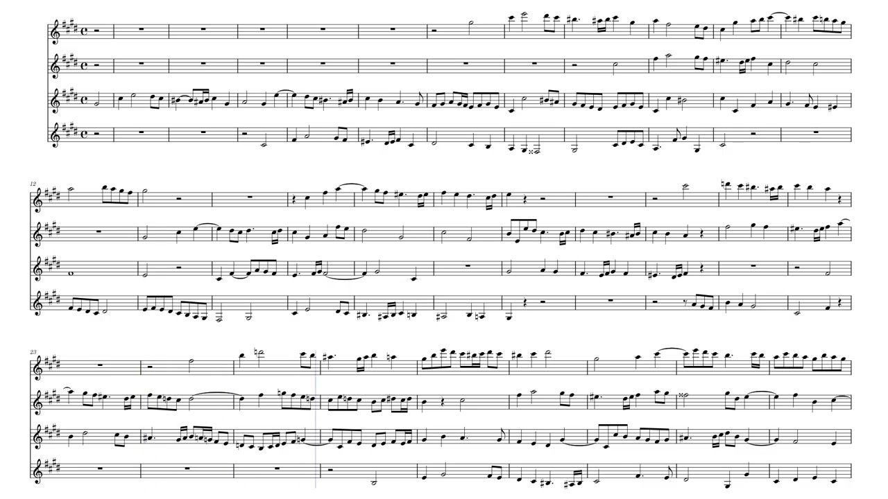 9 Fugues for 4 Voices by Ludwig van Beethoven
