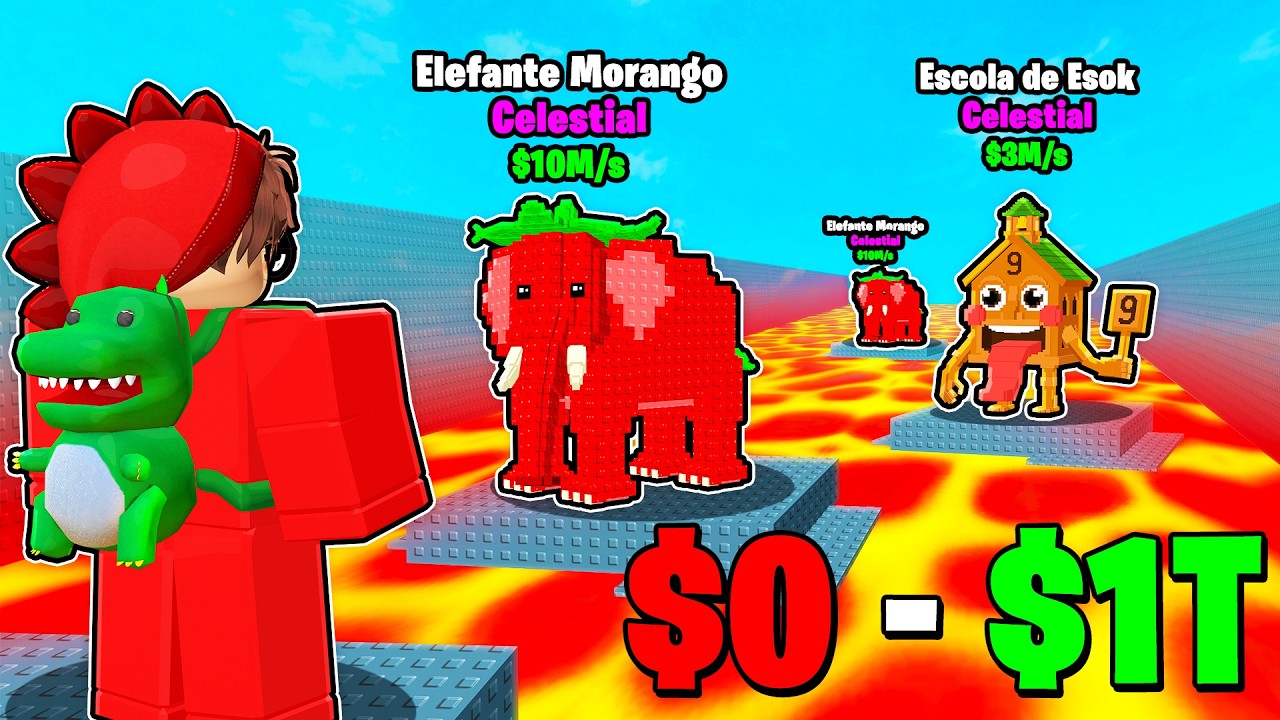 DO $0 A $1 TRILHÃO NO SOBREVIVA A LAVA PARA BRAINROTS