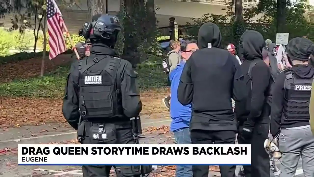 Eugene protesters clash over drag queen event