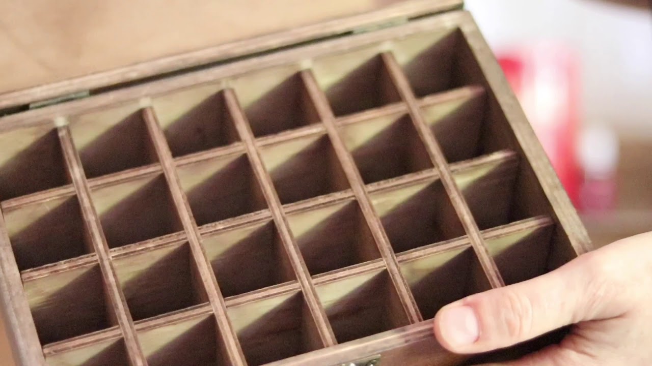 Wooden box for essential oil storage