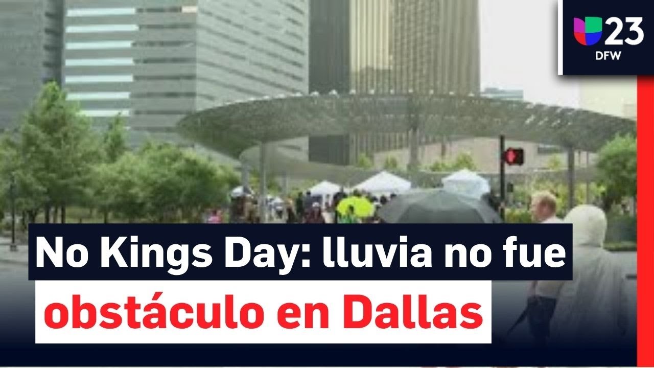 Jornada ‘No Kings’ en Dallas: la lluvia no fue obstáculo para que la gente saliera a manifestarse