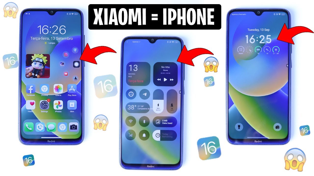 Seu XIAOMI melhor que iPhone com esse TEMA do IOS 16