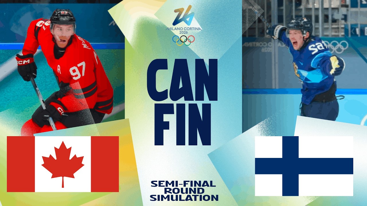KANĀDA VS SOMIJA | 2026. GADA OLIMPISKĀS SPĒLES | 1. PUSFINĀLS | SIMULĀCIJA