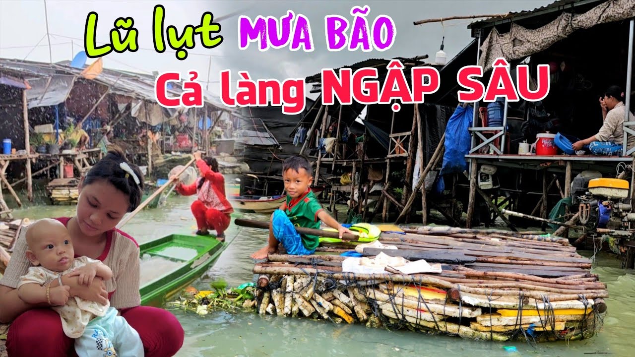 Cả làng VIỆT KIỀU CAMPUCHIA ngập sâu trong biển nước