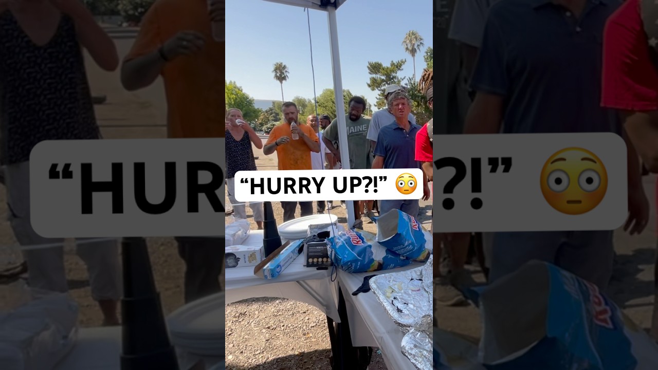 Homeless Man Gets Impatient While I&rsquo;m Cooking for Everyone 😳 #feedingthehomeless #homeless