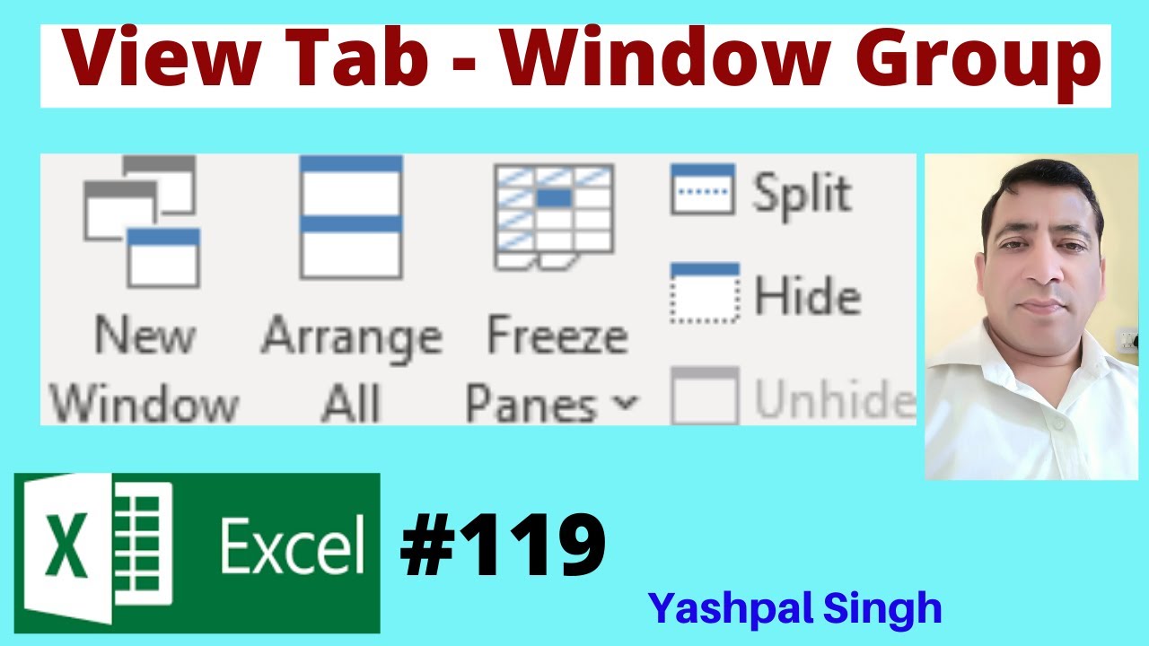 New Window, Arrange all, Freeze Panes, Split, Hide & Unhide ( View Tab) in excel | Hindi |
