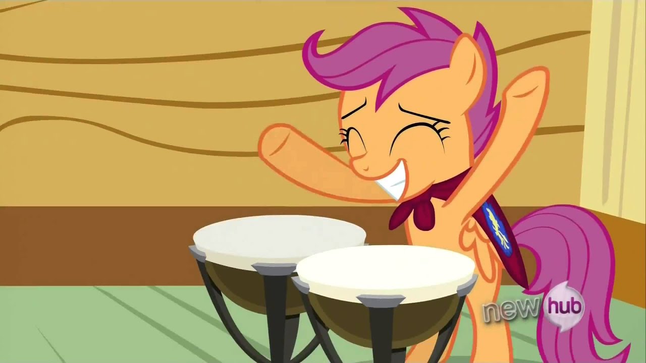 Scootaloo plays the tribal drums