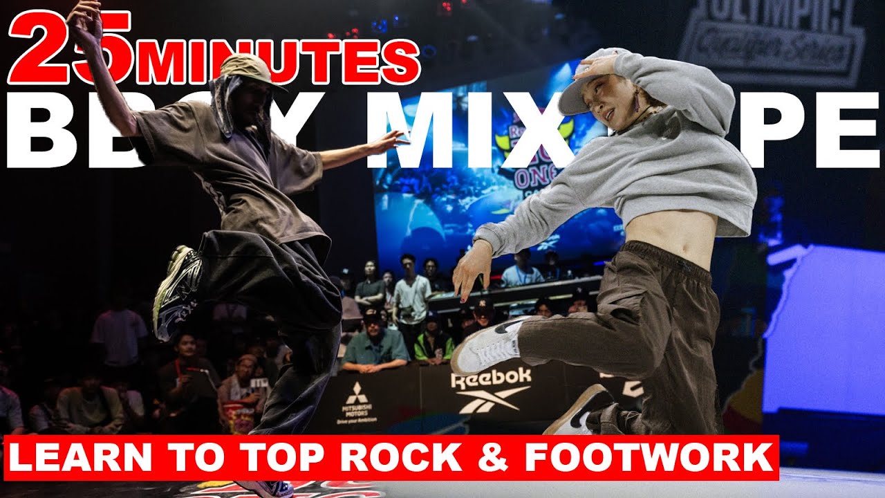 DRUMS BREAKS LEARN TO TOP ROCK AND FOOTWORK MIXTAPE | BBOY TRAINING MUSIC