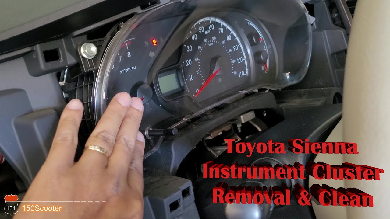 2011 - 2016 Toyota Sienna Instrument Cluster Cover Removal and Cleaning