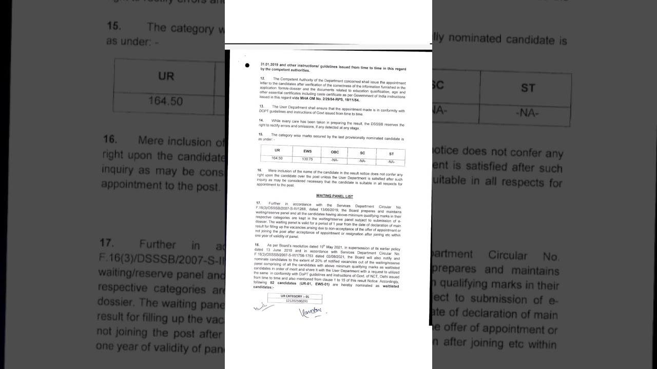 DSSSB pgt Urdu female cut off out #dsssb