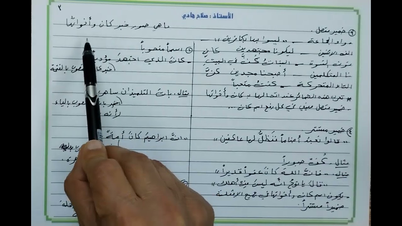 كان وأخواتها للصف الخامس الإعدادي/الاستاذ صلاح هادي 