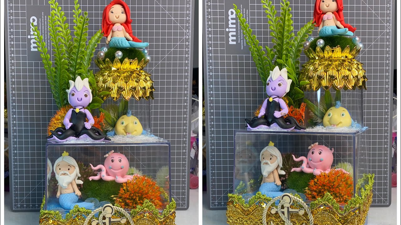 DIY | CAIXA CENÁRIO 3D LUXO SEREIA FUNDO DO MAR