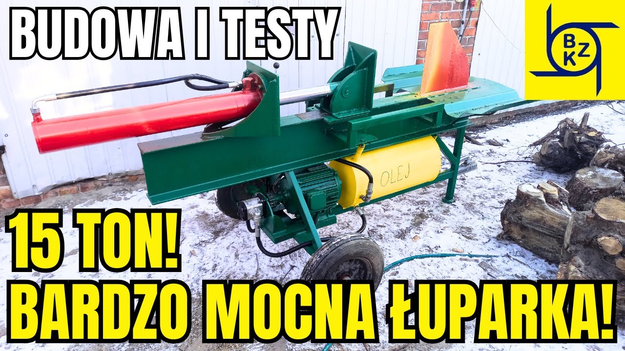 Łuparka hydrauliczna 15 ton do drewna (Budowa i Grube Testy) VLOG