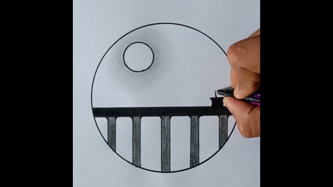 Simple Scenery Drawing Easy 🥰🥰#drawing #trending #shorts