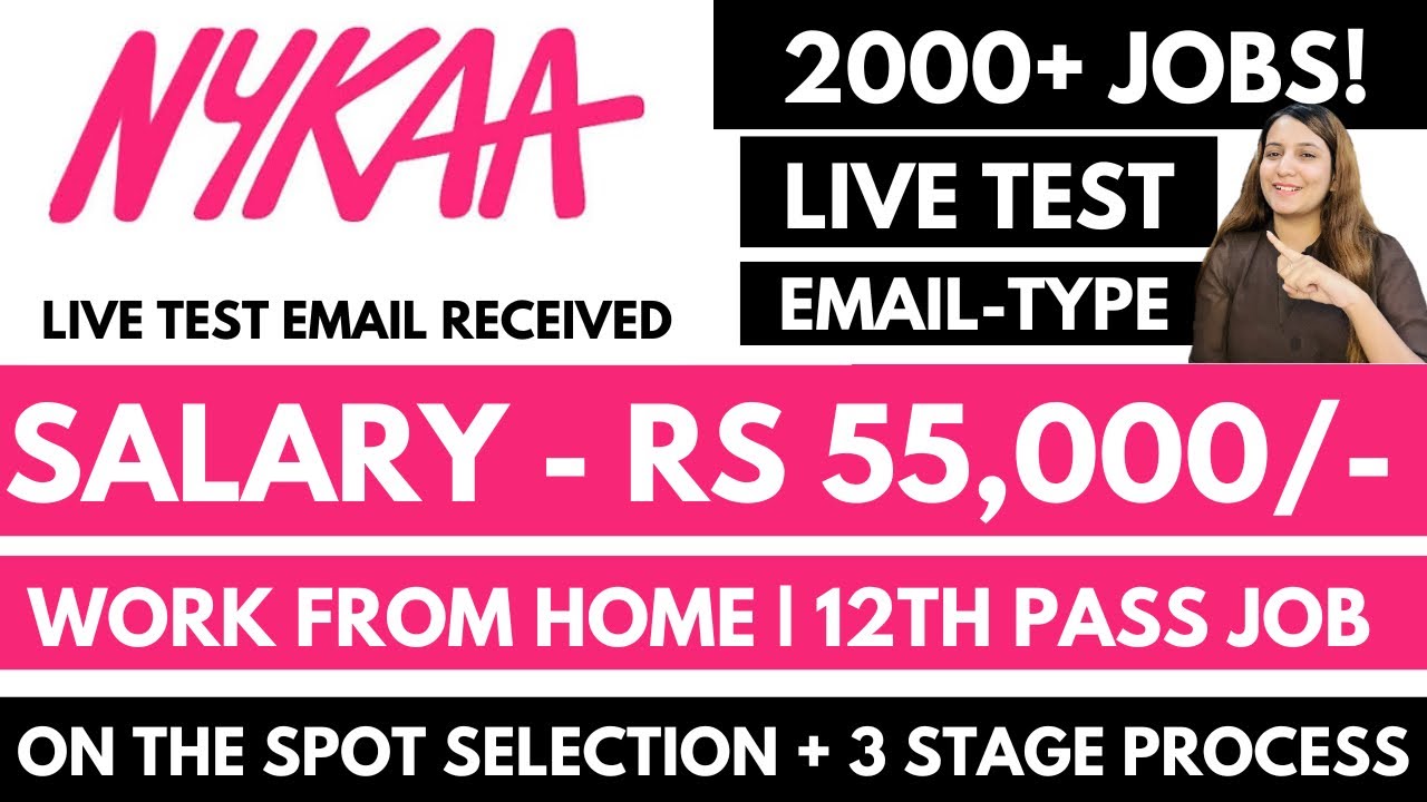 Nykaa Hiring | Live Test Answer | Work From Home | Email Typing | 12th Pass | 7 LPA | Online Job|Job