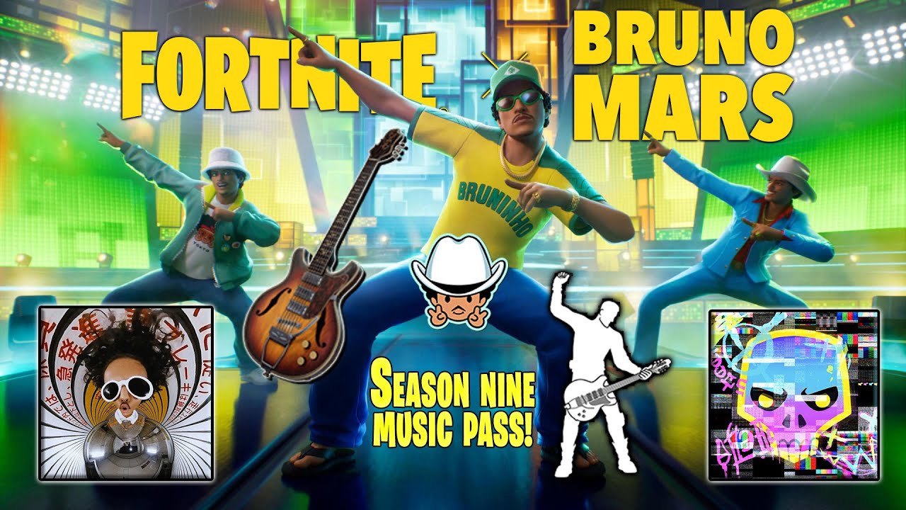 Season 9 Music Pass Showcase! BRUNO MARS Quest & Rewards (NO Commentary)
