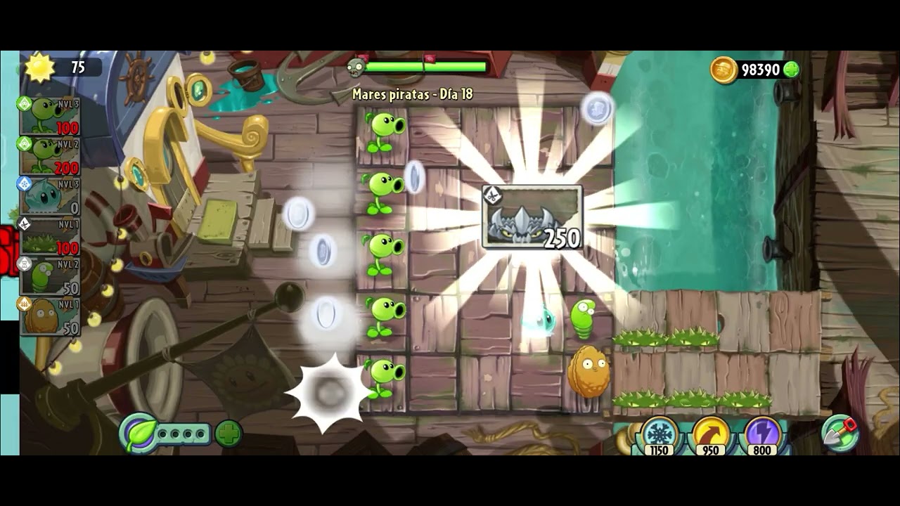 Plantas vs zombies 2 versión 9.4.1 mares piratas día 18