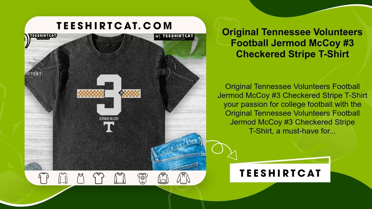 Original Tennessee Volunteers Football Jermod McCoy #3 Checkered Stripe T-Shirt