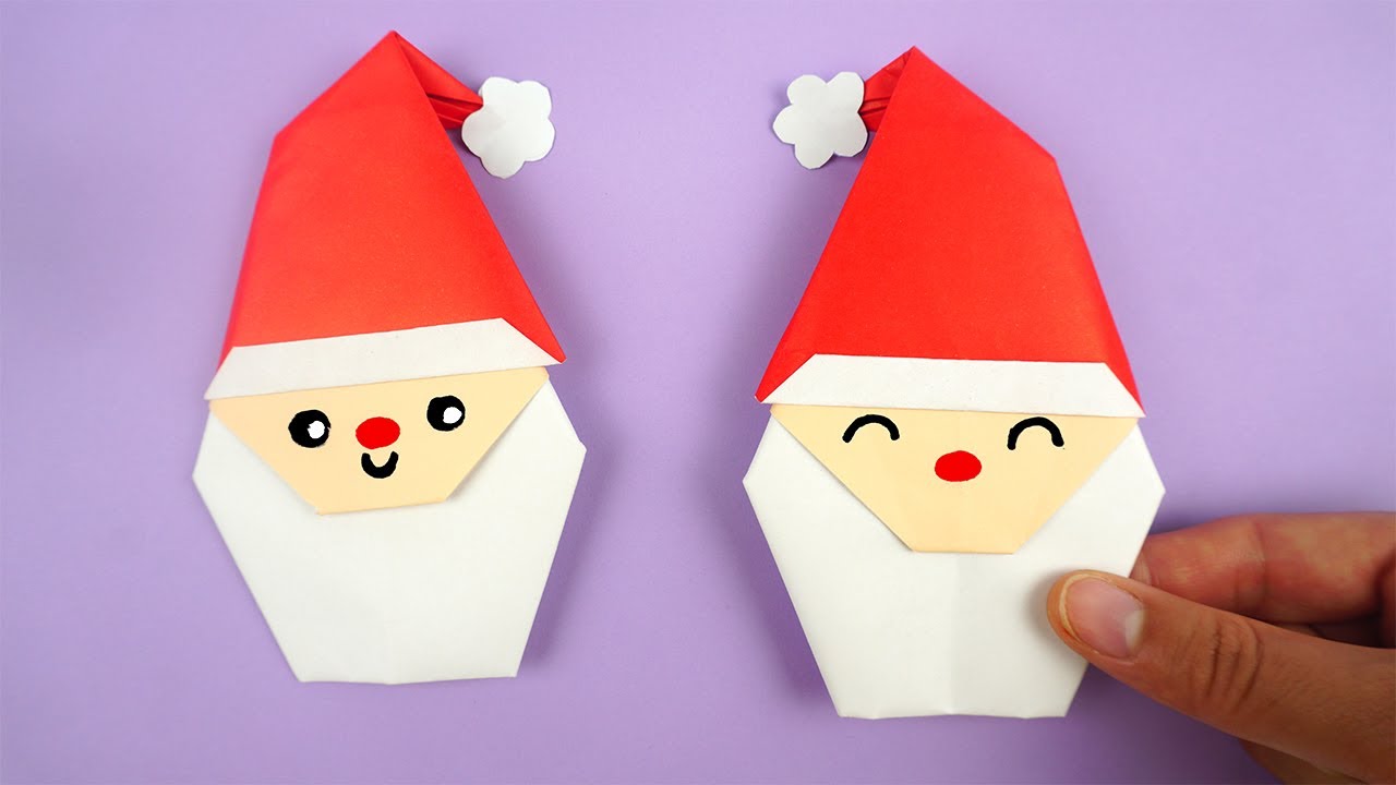 Weihnachtsmann falten - Weihnachtsmann basteln - Weihnachtsdeko selber machen | Basteln mit papier