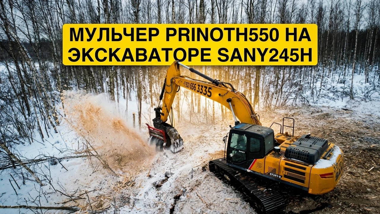 Услуги мульчера Prinoth 550 на Sany 245H
