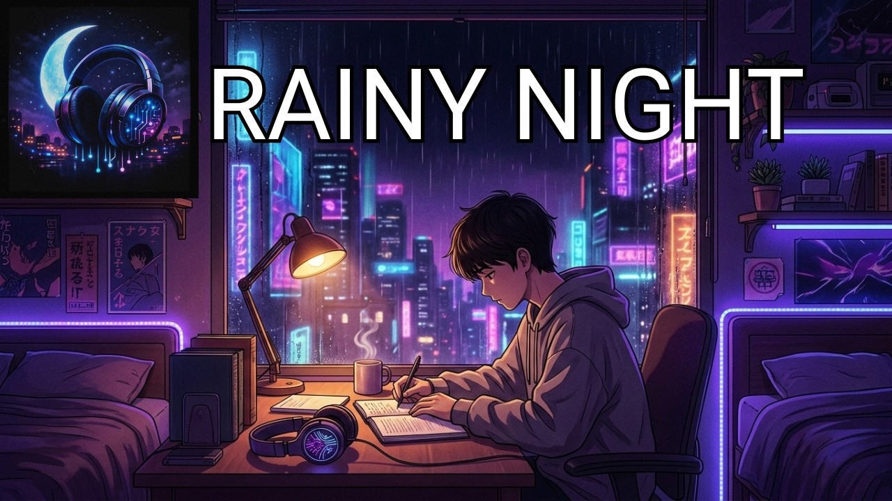 Rainy Night Neural LoFi  | AI Study Beats for Focus, Relaxing Chill Music