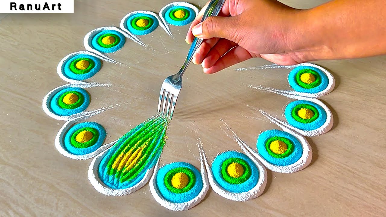 Simple Rangoli Design for Beginners | Step-by-Step Tutorial for Diwali 🌼RanuArt Rangoli🌼✨